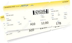 Airplane Ticket Template Two Yellow Boarding Pass Coupons Isolated
