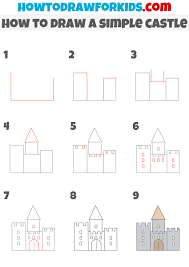how to draw a castle easy drawing