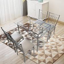 Padded Seat Dining Table And Chairs Set