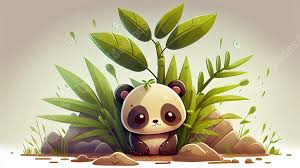bamboo panda cute cartoon powerpoint