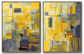 set of 2 contemporary art extra large