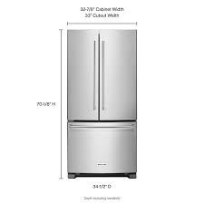 Refrigerators, or fridges, are common household fixtures engineered to maintain internal temperatures below the temperature of the room through the use of thermal insulation and coolant systems. Krff302ess Kitchenaid 22 Cu Ft 33 Inch Width Standard Depth French Door Refrigerator With Interior Dispenser Stainless Steel Stainless Steel Manuel Joseph Appliance Center