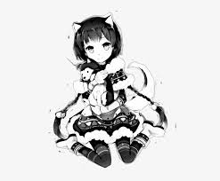 Anime black and white wolf wallpaper is free hd wallpaper. Anime Wolf Girl Black And White Free Transparent Png Download Pngkey