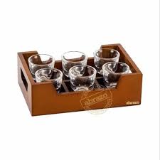 Assorted Wooden Shot Glass Tray For