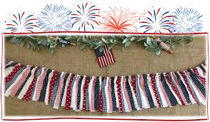 easy patriotic rag garland fabric