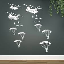 Helicopter Soldiers Army Wall Stickers