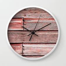 Red Barn Wood Wall Clock By Iamtrending