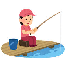 魚釣りをしている女性のイラスト（釣り堀） | かわいいフリー素材集 ...
