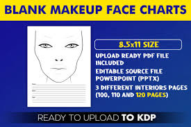 blank makeup face charts kdp interior