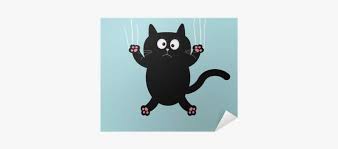 Cartoon Black Cat Claw Scratch Glass