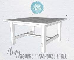 Build A Diy Square Farmhouse Table Plans