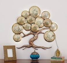 Silver And Ivory Metal Tree Wall Art