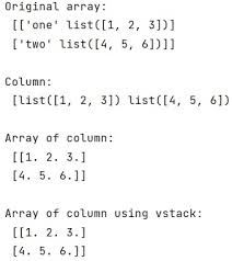 python convert a numpy 2d array with