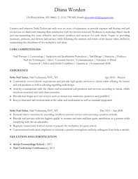 nail technician resume exle