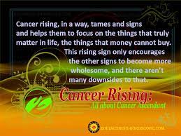 Cancer rising generally (very generally!) means that emotion is part of personality for this person. Cancer Rising Personality Traits Of Cancer Ascendant 12 Rising Signs