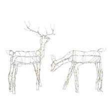 Northlight set of 3 white glittered doe, fawn and reindeer lighted christmas outdoor decoration. Reindeer Christmas Yard Decorations Outdoor Christmas Decorations The Home Depot