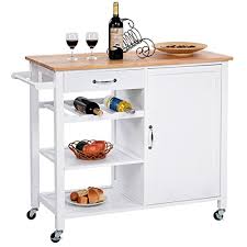 Build a rolling storage cabinet. Buy Giantex 4 Tier Kitchen Trolley Cart W Wheels Rolling Storage Cabinet Wooden Table Multi Function Island Cart Kitchen Truck White Online In India B079tngv88