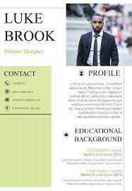 interior designer resume template