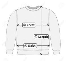 Sweatshirt Illustration For Size Chart English