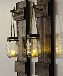 Rustic Wooden Candle Wall Sconces Off