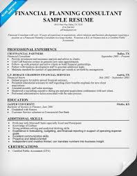 Financial Planning Consultant Resume Sample Resumecompanion Com