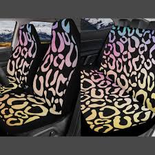 Rainbow Leopard Car Seat Covers For