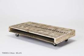 Pallet Wood Coffee Tables On Wheels By