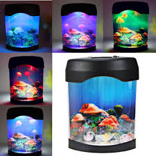 New Retro Aquatic Mini Jelly Fish Tank Led Water Lamp Mood