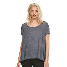 Details About Rock Republic Womens Gray Stone Studded Hi Lo Oversized Tee Top Size S