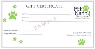 Pet Gift Certificate Template Dog Christmas Gift Certificate