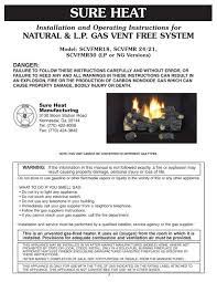 Vent Free Scvfmr Log Manual Sure Heat