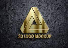 3d realistic logo mockup free psd