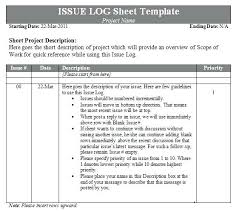 Free Excel Templates For It Professionals Risk Issue Log Template