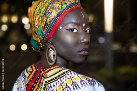 wearing traditional african clothes