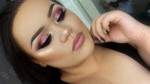 rose glitter prom eye makeup tutorial