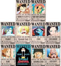 One piece new world latest one piece one piece crew one piece all characters one piece movies legend of zelda poster one piece bounties kaido one piece one piece quotes. Amazon Com Bluefun Anime One Piece Pirates Wanted Posters 10pcs Big Set Add Jinbe After 903 Update Home Kitchen