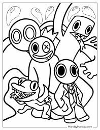 20 rainbow friends coloring pages free