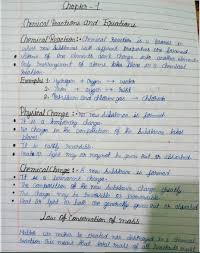 Chemical Reactions Science Notes
