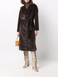 Herno Belted Faux Fur Coat Farfetch