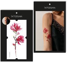 temporary tattoo watercolor magnolia