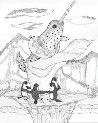 Stampa Artistica Narwhal Narwhal Pinguini Illustrazione Etsy