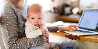Image result for freelancer working near a baby