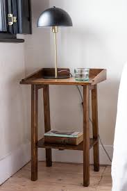 dark mango wood bedside table with