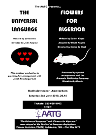 past productions aatg universal language and flowers for algernon