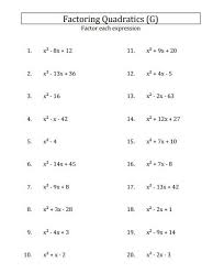 Factorization Mathematics Worksheets