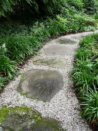 Stepping Stones Set In Pea Gravel With