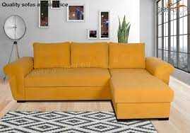 new corner sofa bed soft yellow fabric