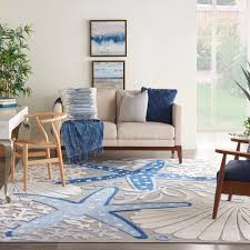 nourison aloha alh24 indoor outdoor area rug blue grey 5 3 x 7 5