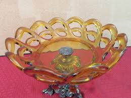 rare vintage amber depression glass