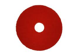 red cleaning and polishing floor pad